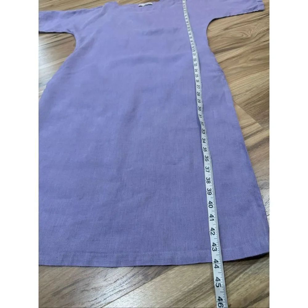 Love and Confuse Linen lavender dress relaxed fit oversized lagenlook size S - Picture 9 of 9